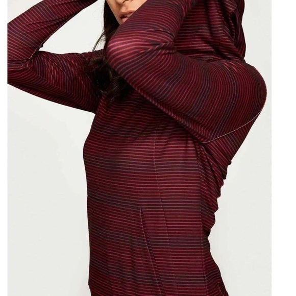 LOLE Purple and Navy  Striped Esma Funnel Neck Athletic Hoodie Size M - Picture 2 of 10